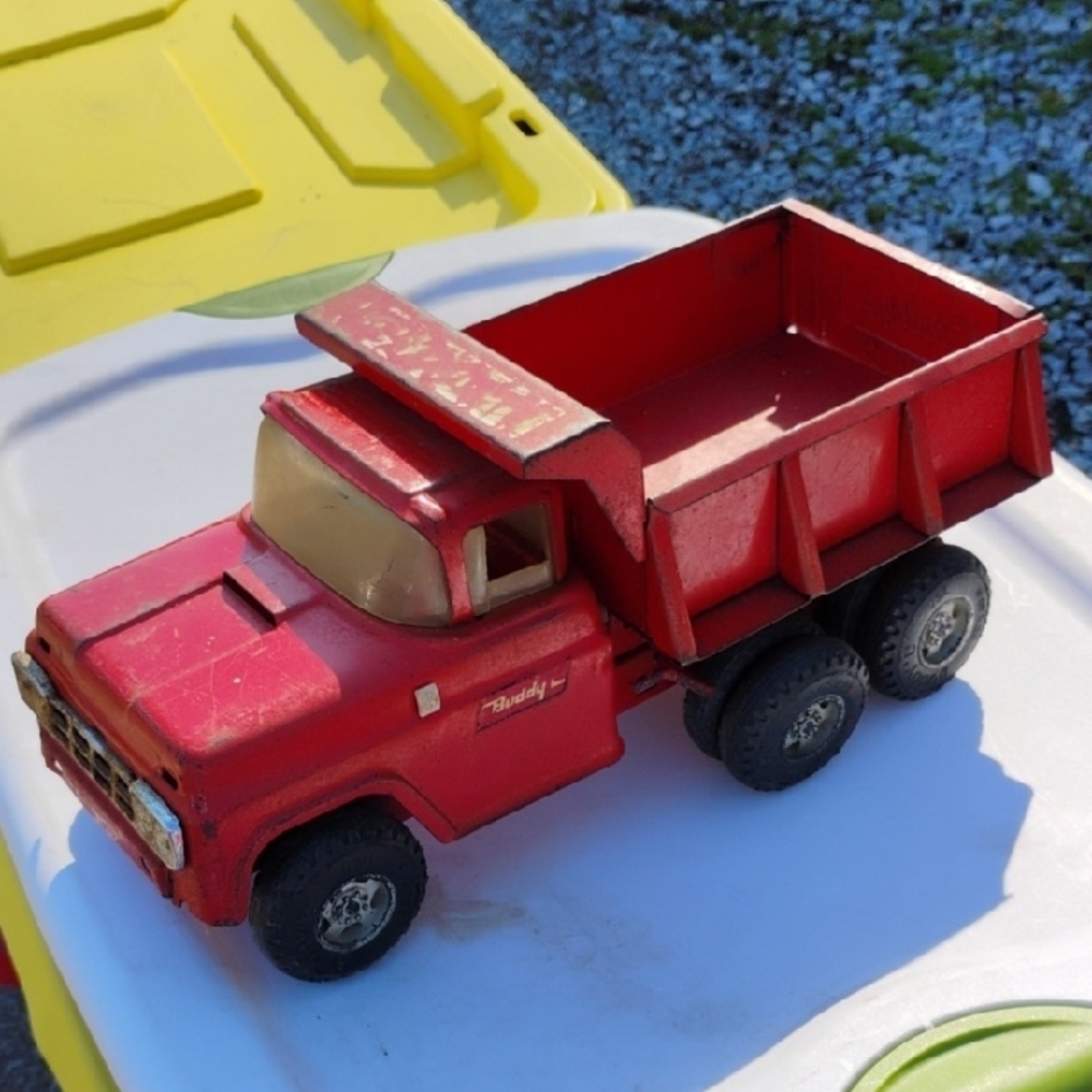 Buddy L 60's Vintage Steel 10 Wheel Red Dump Truck